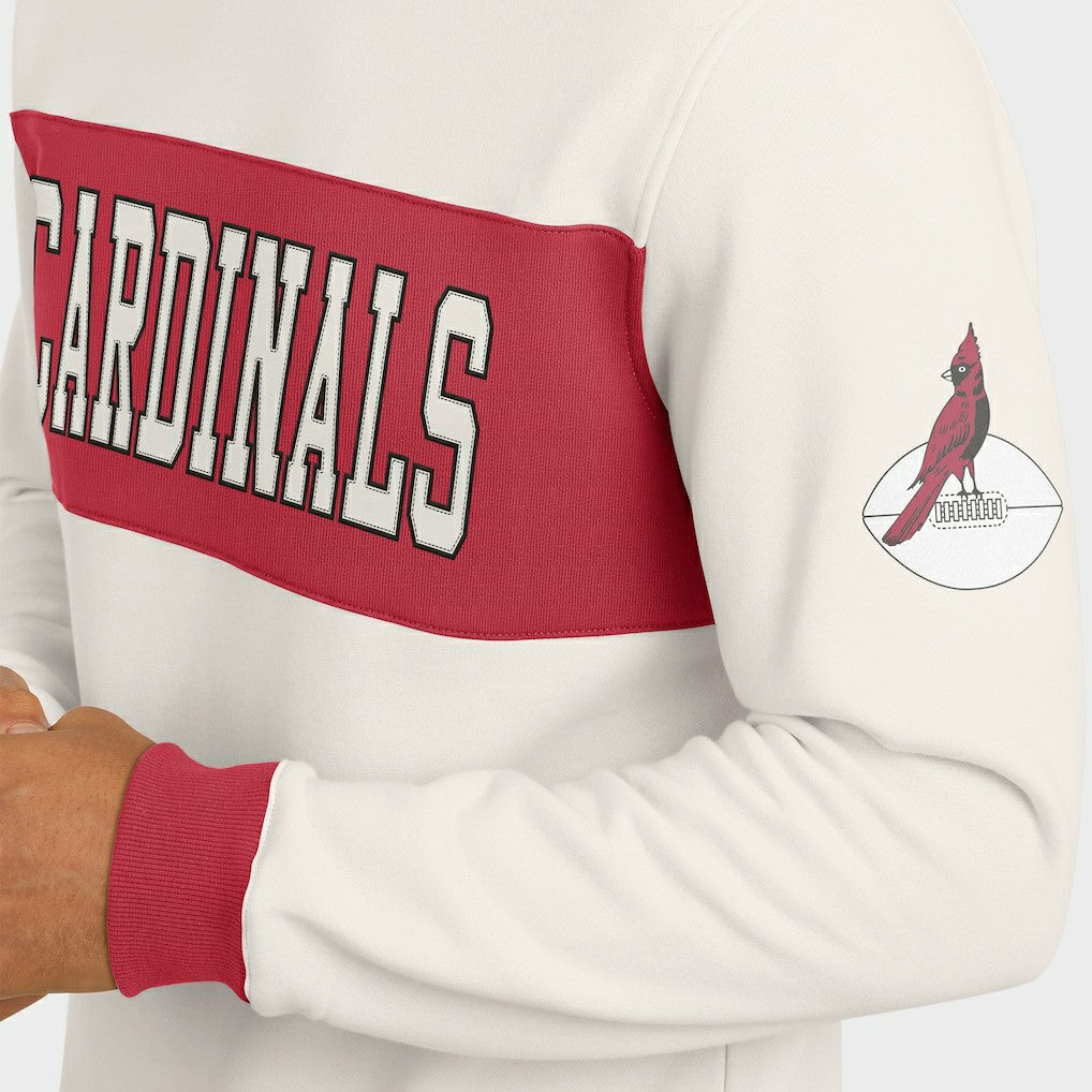 Arizona Cardinals Darius Rucker Collection Colorblock Pullover Sweatshirt Cream - Fanatics