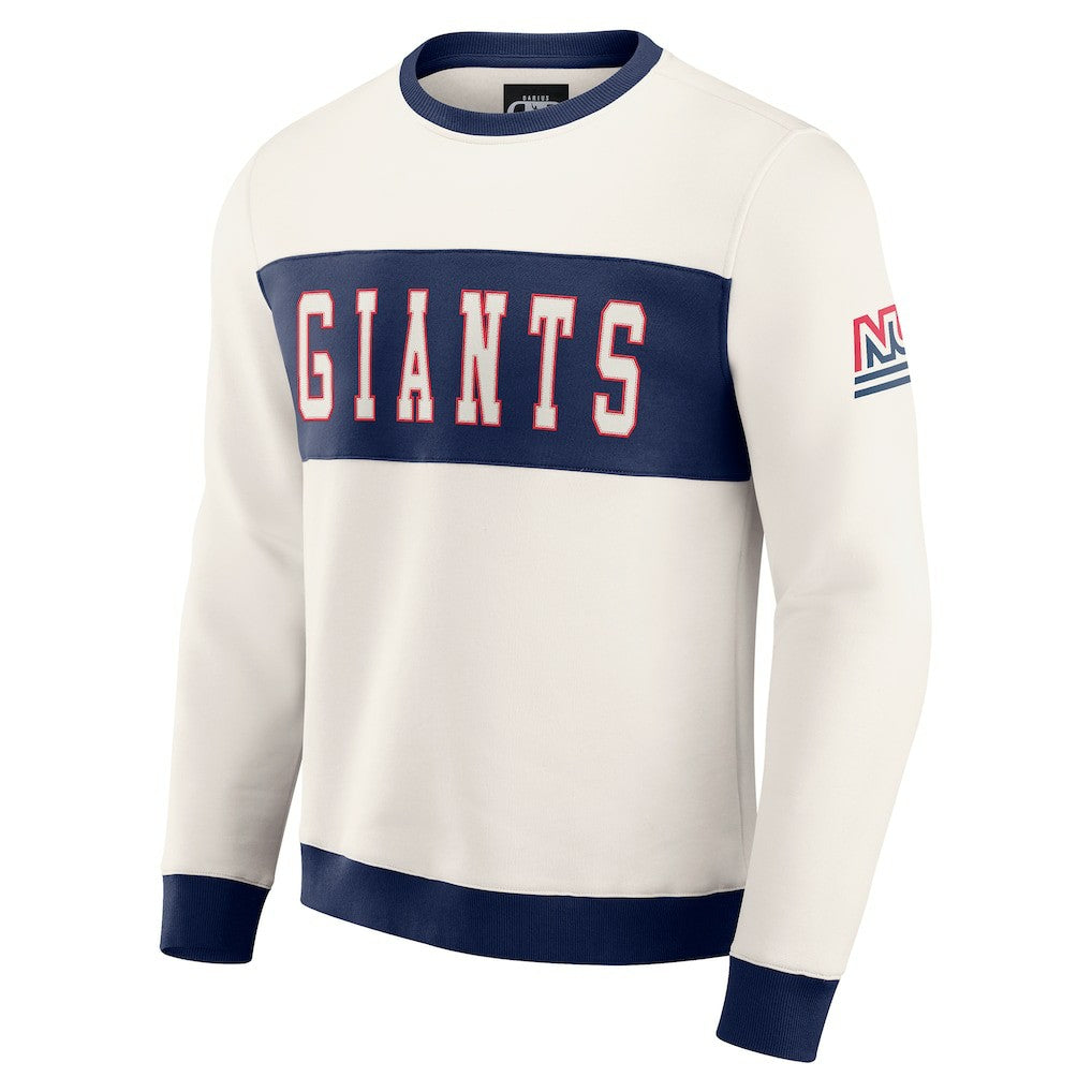 New York Giants Darius Rucker Collection Colorblock Pullover Sweatshirt Cream - Fanatics