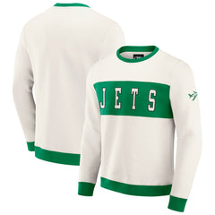 New York Jets Darius Rucker Collection Colorblock Pullover Sweatshirt Cream - Fanatics
