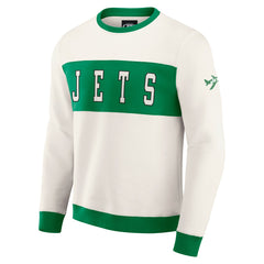 New York Jets Darius Rucker Collection Colorblock Pullover Sweatshirt Cream - Fanatics