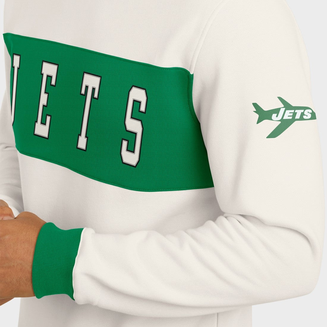 New York Jets Darius Rucker Collection Colorblock Pullover Sweatshirt Cream - Fanatics