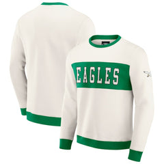 Philadelphia Eagles Darius Rucker Collection Colorblock Pullover Sweatshirt Cream - Fanatics