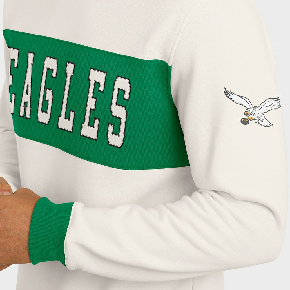 Philadelphia Eagles Darius Rucker Collection Colorblock Pullover Sweatshirt Cream - Fanatics