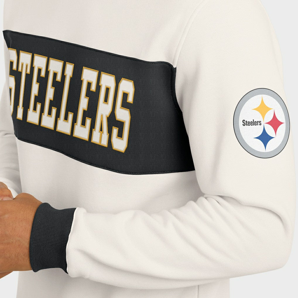 Pittsburgh Steelers Darius Rucker Collection Colorblock Pullover Sweatshirt Cream - Fanatics