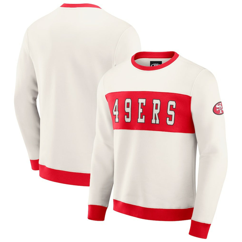 San Francisco 49ers Darius Rucker Collection Colorblock Pullover Sweatshirt Cream - Fanatics