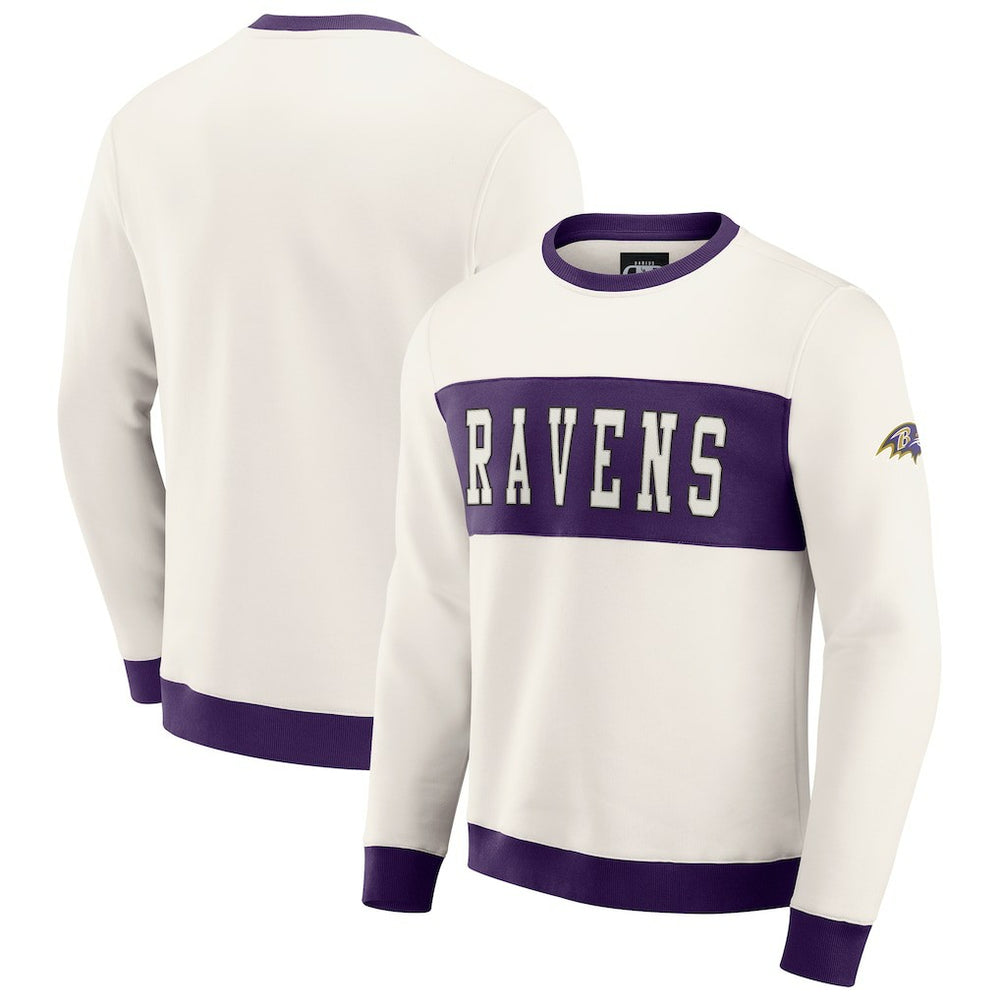 Baltimore Ravens Darius Rucker Collection Colorblock Pullover Sweatshirt Cream - Fanatics
