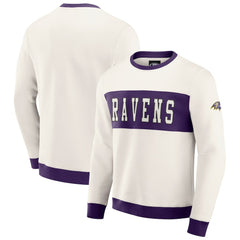 Baltimore Ravens Darius Rucker Collection Colorblock Pullover Sweatshirt Cream - Fanatics