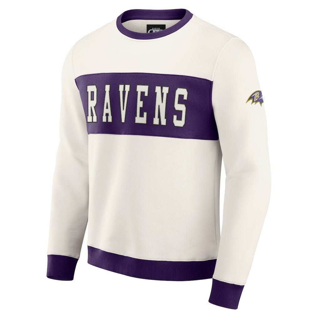 Baltimore Ravens Darius Rucker Collection Colorblock Pullover Sweatshirt Cream - Fanatics