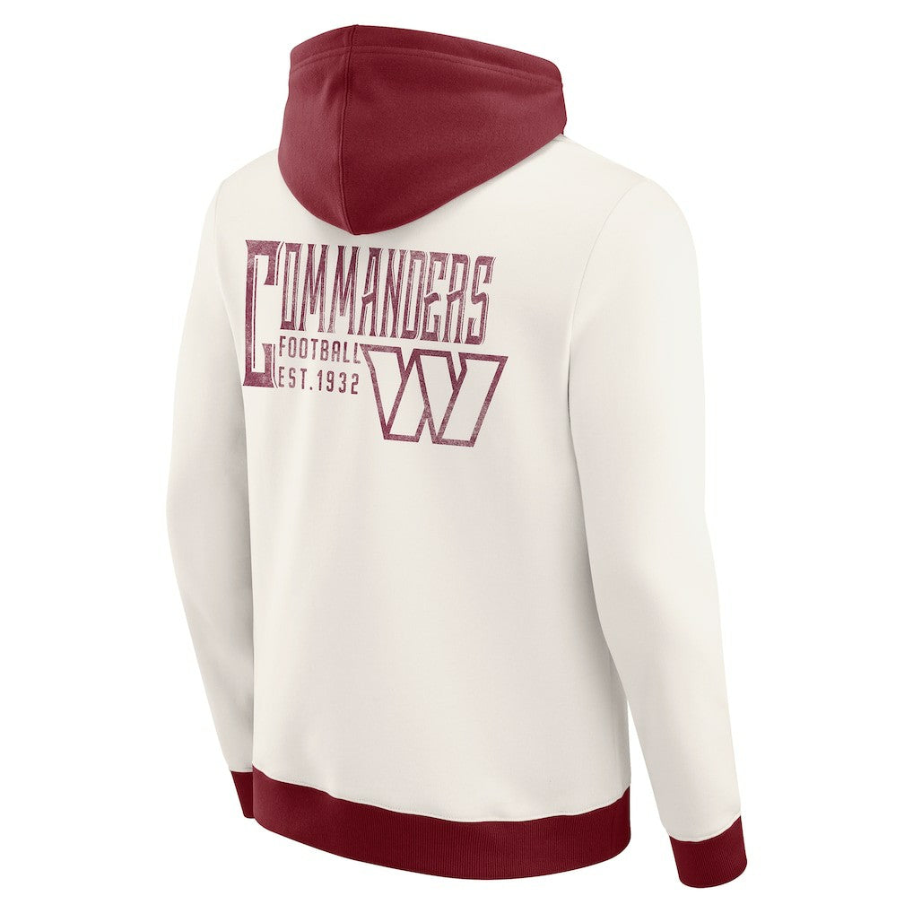 Washington Commanders Darius Rucker Collection Distressed Graphics Full-Zip Hoodie Cream - Fanatics