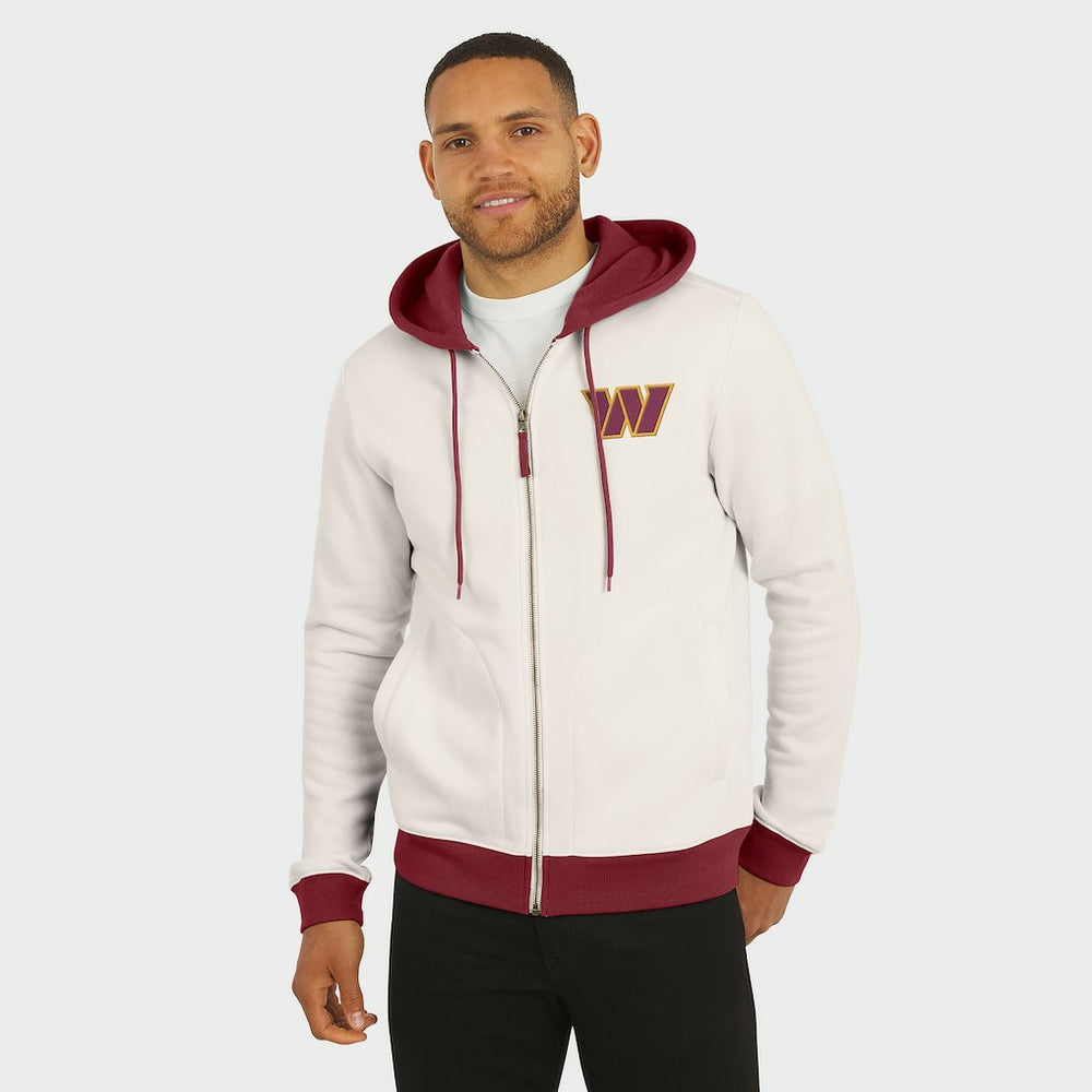 Washington Commanders Darius Rucker Collection Distressed Graphics Full-Zip Hoodie Cream - Fanatics