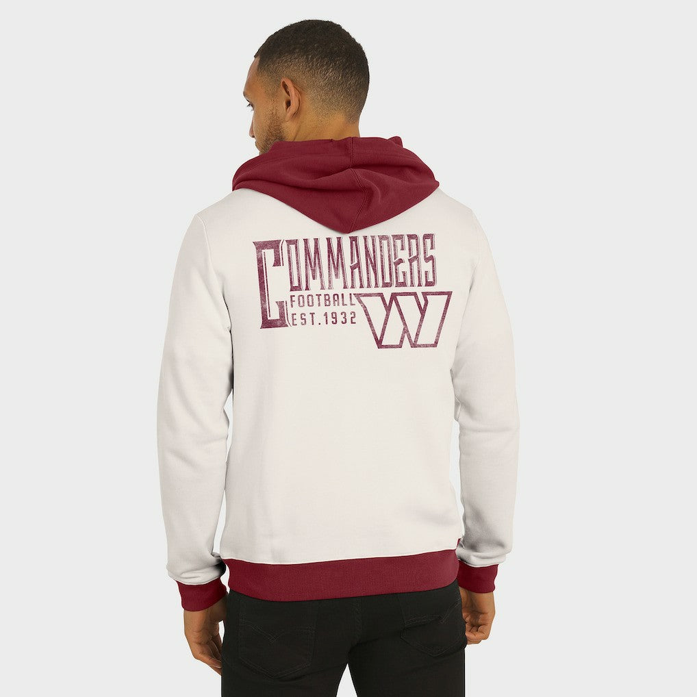 Washington Commanders Darius Rucker Collection Distressed Graphics Full-Zip Hoodie Cream - Fanatics