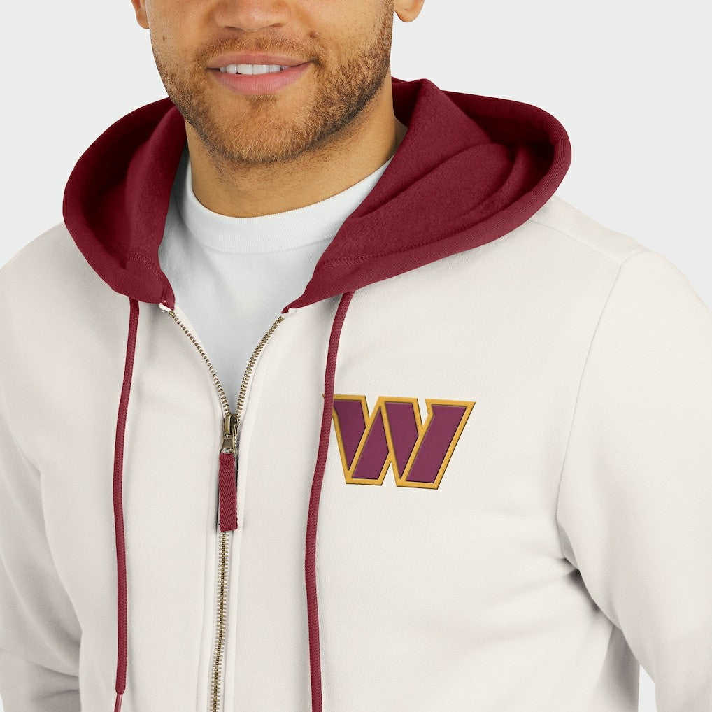 Washington Commanders Darius Rucker Collection Distressed Graphics Full-Zip Hoodie Cream - Fanatics