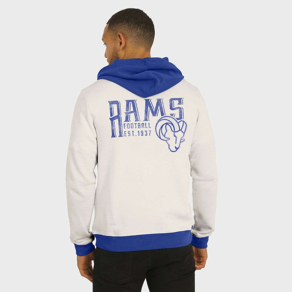 Los Angeles Rams Darius Rucker Collection Distressed Graphics Full-Zip Hoodie Cream - Fanatics