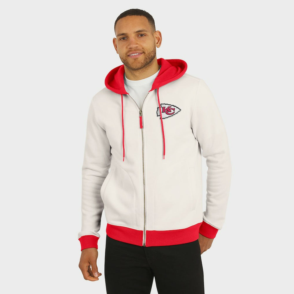 Kansas City Chiefs Darius Rucker Collection Distressed Graphics Full-Zip Hoodie Cream - Fanatics