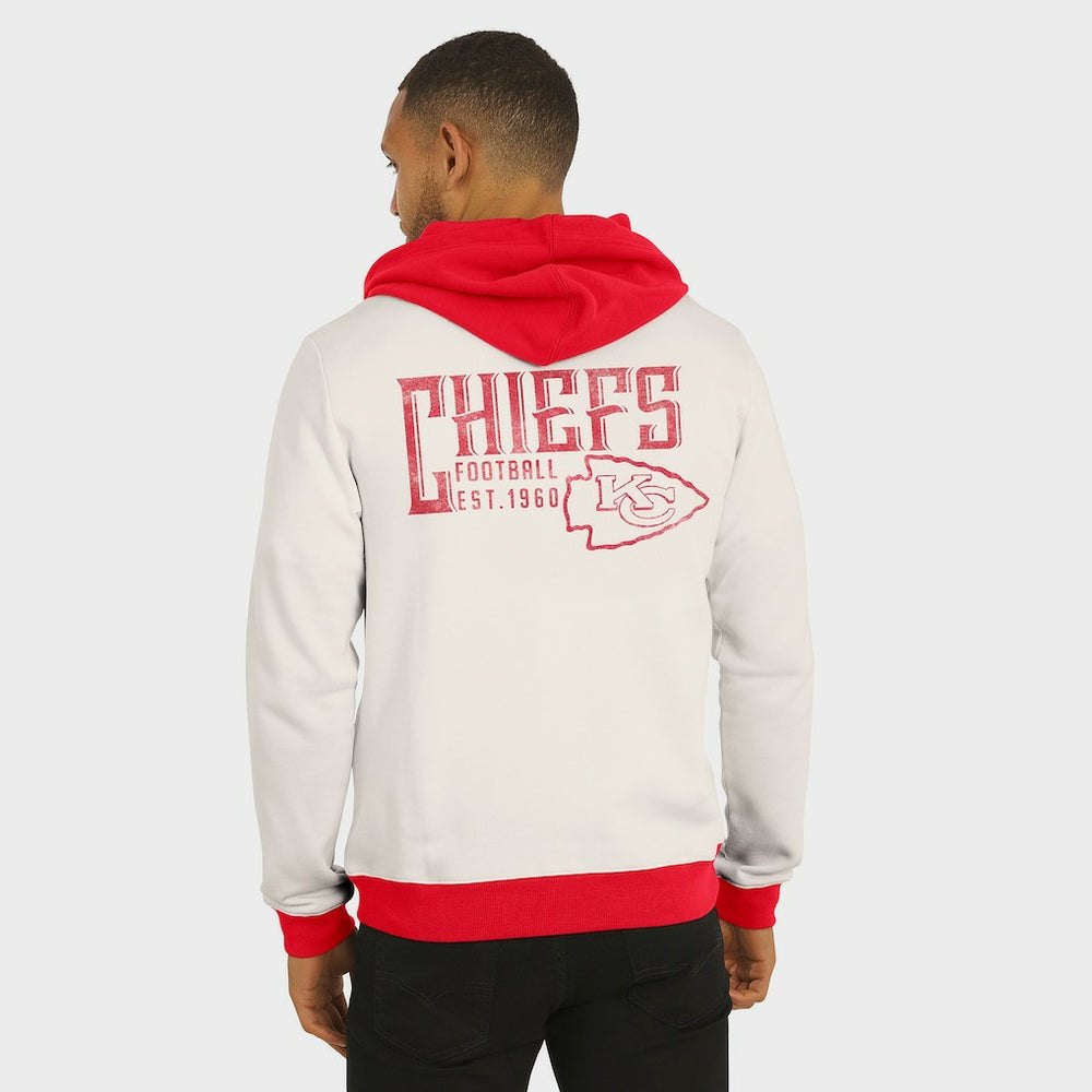 Kansas City Chiefs Darius Rucker Collection Distressed Graphics Full-Zip Hoodie Cream - Fanatics
