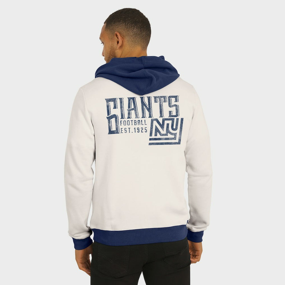 New York Giants Darius Rucker Collection Distressed Graphics Full-Zip Hoodie Cream - Fanatics