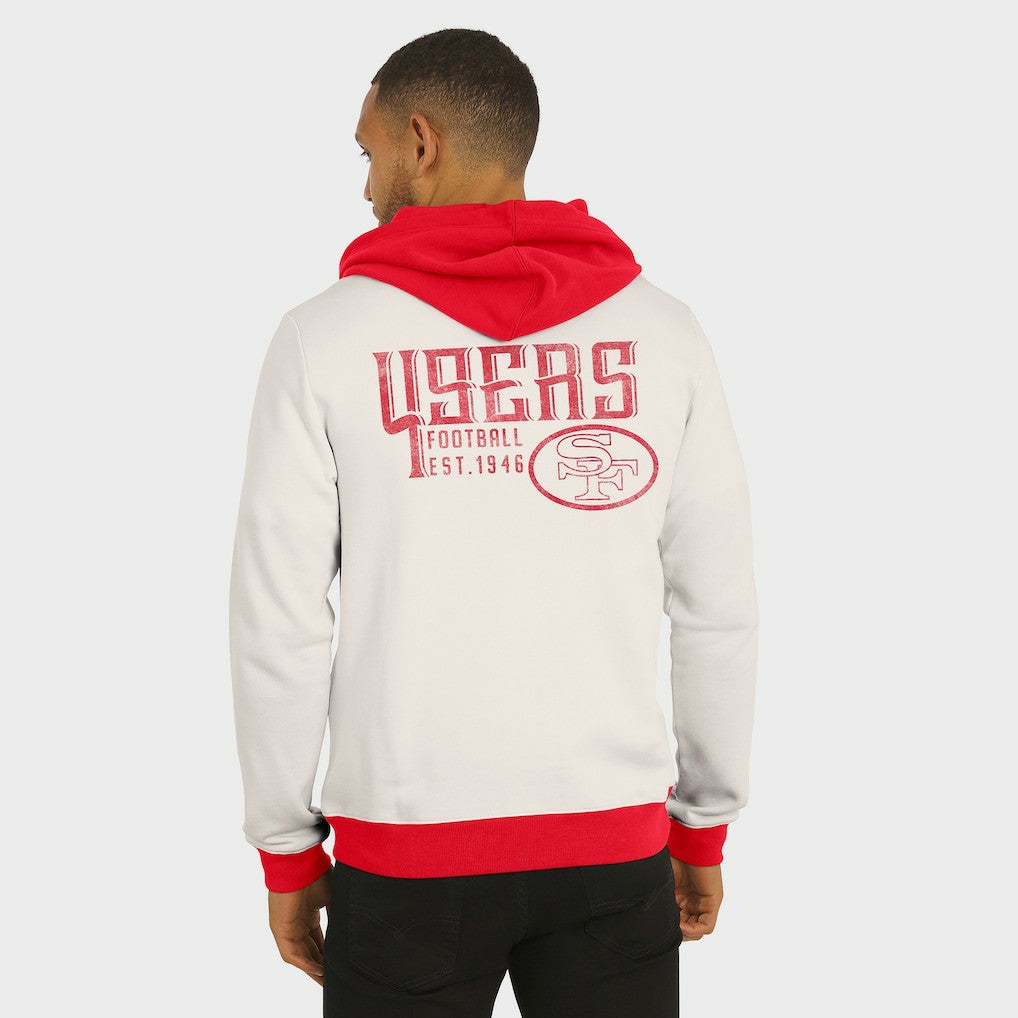 San Francisco 49ers Darius Rucker Collection Distressed Graphics Full-Zip Hoodie Cream - Fanatics