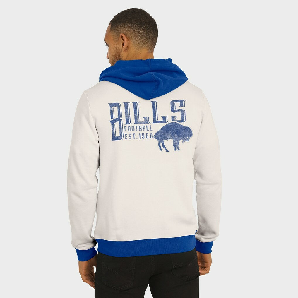 Buffalo Bills Darius Rucker Collection Distressed Graphics Full-Zip Hoodie Cream - Fanatics
