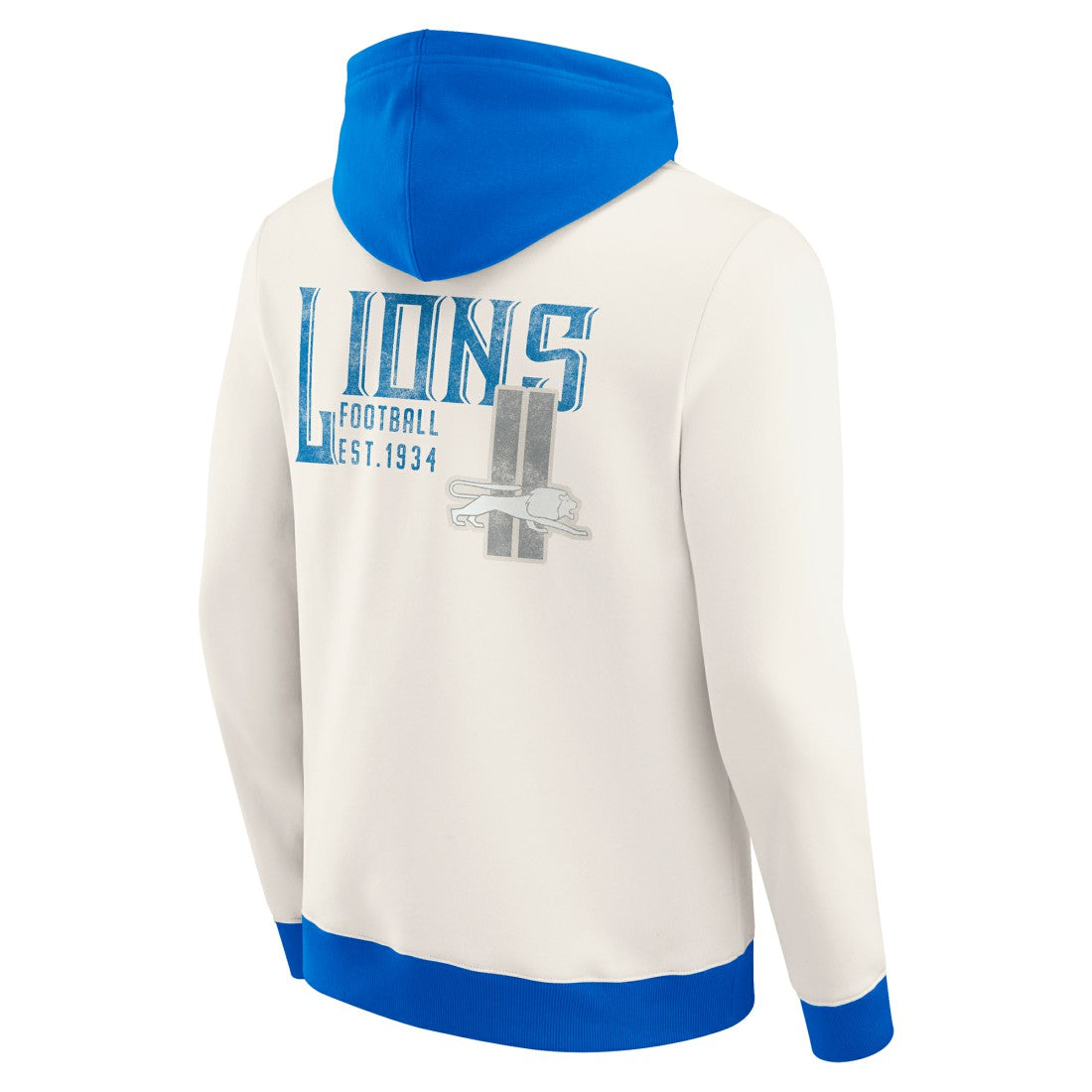 Detroit Lions Darius Rucker Collection Distressed Graphics Full-Zip Hoodie Cream - Fanatics