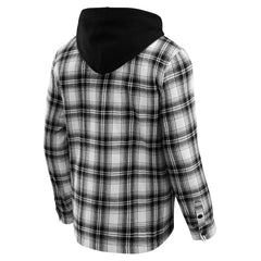 Las Vegas Raiders NFL x Darius Rucker Collection Plaid Flannel Quilted Full-Snap Hooded Shacket Black - Fanatics