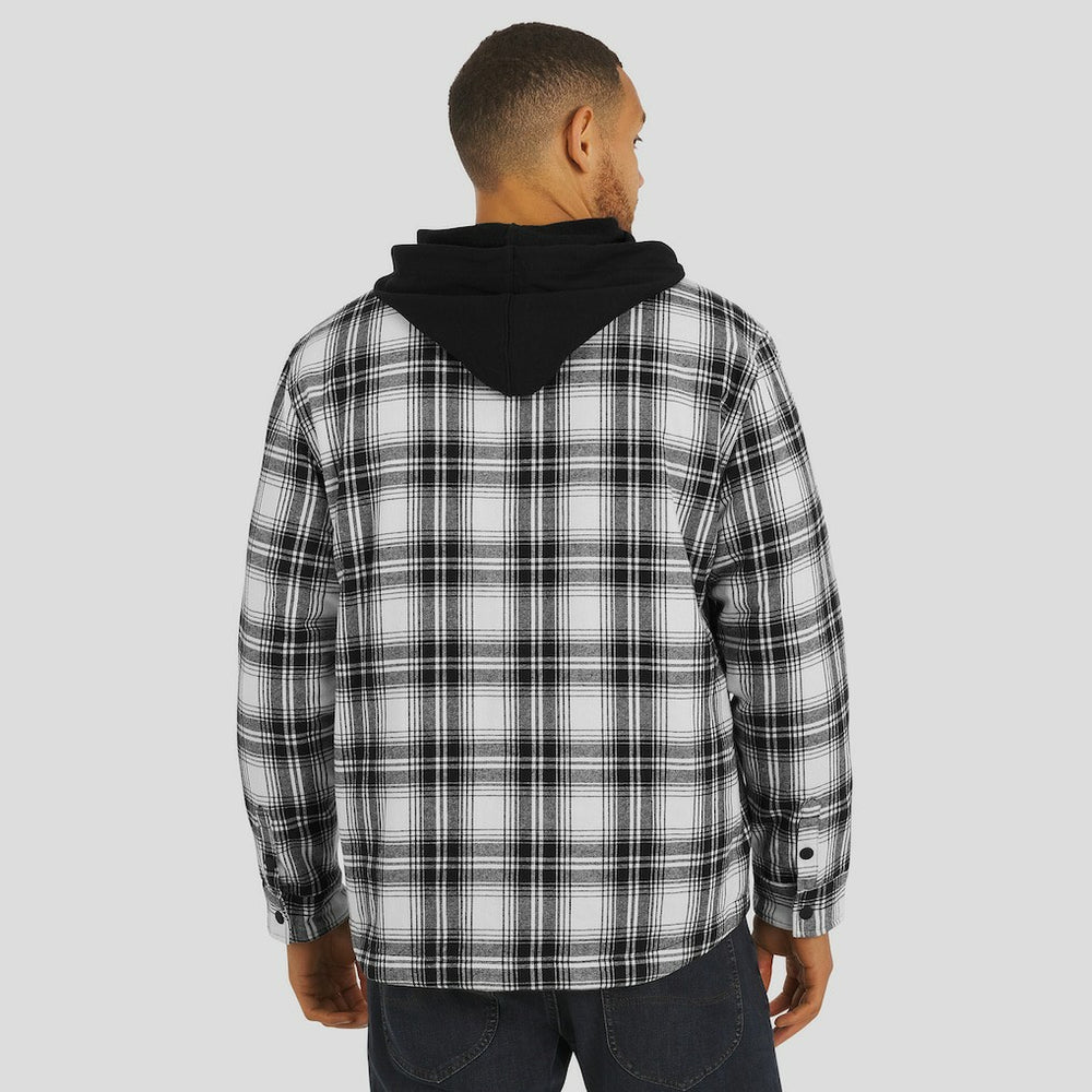 Las Vegas Raiders NFL x Darius Rucker Collection Plaid Flannel Quilted Full-Snap Hooded Shacket Black - Fanatics