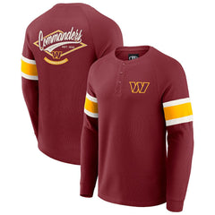 Washington Commanders Darius Rucker Collection Waffle-Knit Raglan Long Sleeve Henley T-Shirt Burgundy - Fanatics