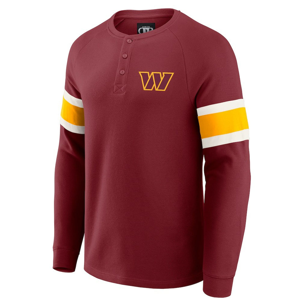 Washington Commanders Darius Rucker Collection Waffle-Knit Raglan Long Sleeve Henley T-Shirt Burgundy - Fanatics