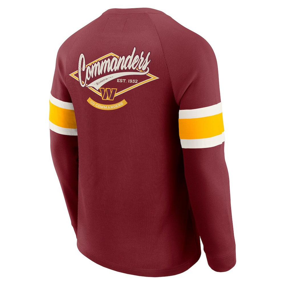 Washington Commanders Darius Rucker Collection Waffle-Knit Raglan Long Sleeve Henley T-Shirt Burgundy - Fanatics