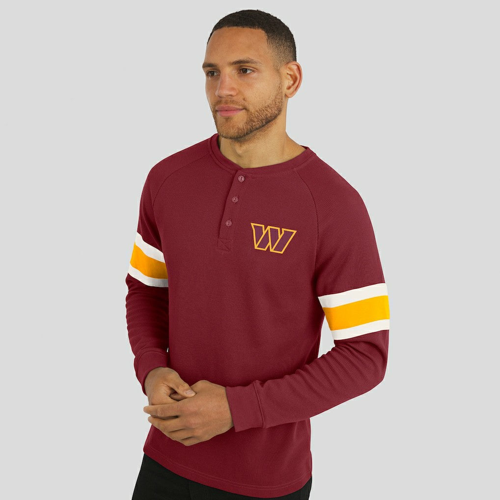 Washington Commanders Darius Rucker Collection Waffle-Knit Raglan Long Sleeve Henley T-Shirt Burgundy - Fanatics