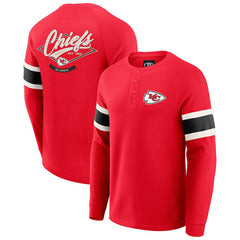 Kansas City Chiefs Darius Rucker Collection Waffle-Knit Raglan Long Sleeve Henley T-Shirt Red - Fanatics