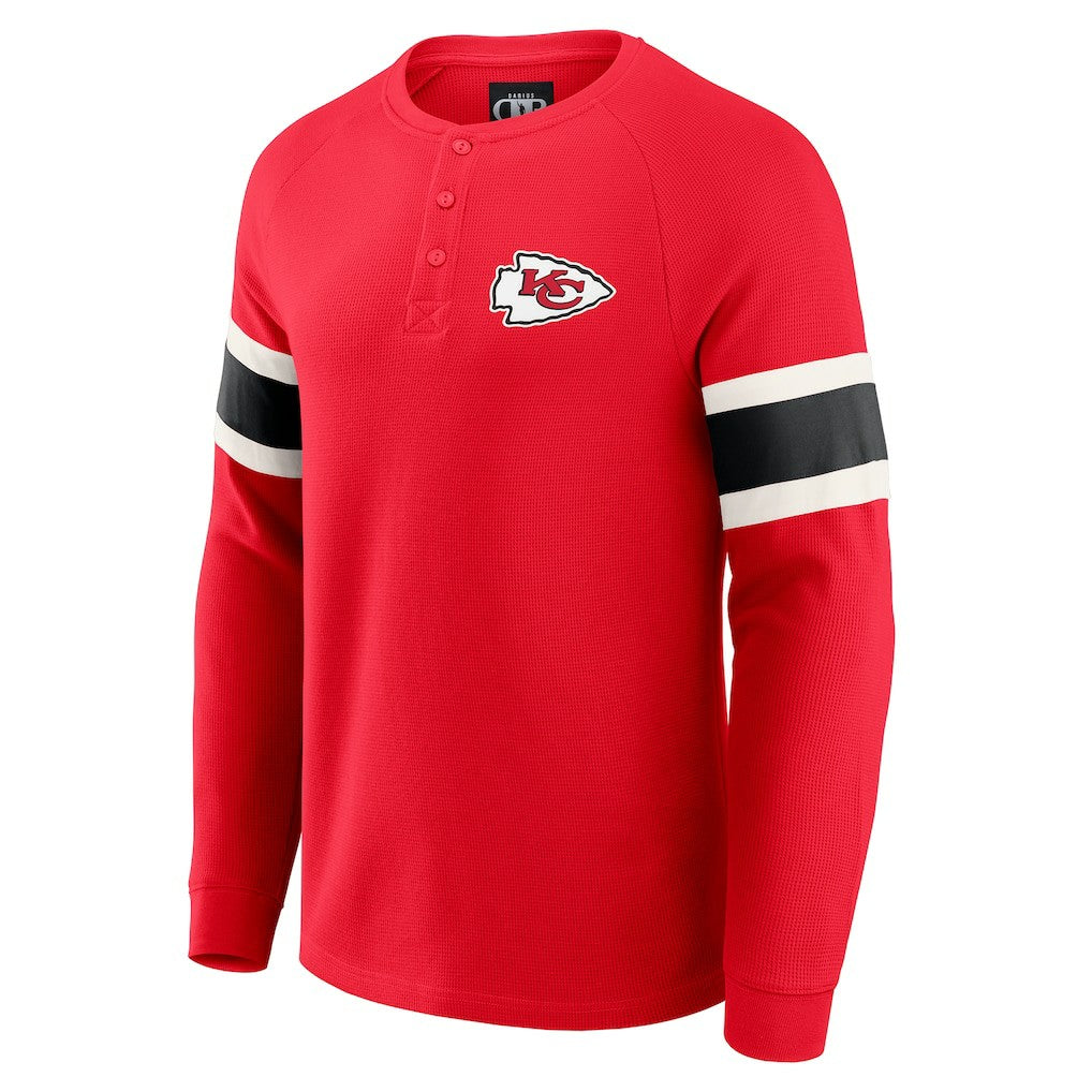 Kansas City Chiefs Darius Rucker Collection Waffle-Knit Raglan Long Sleeve Henley T-Shirt Red - Fanatics