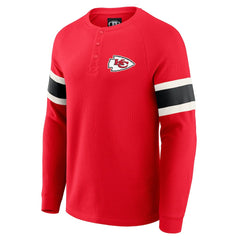 Kansas City Chiefs Darius Rucker Collection Waffle-Knit Raglan Long Sleeve Henley T-Shirt Red - Fanatics