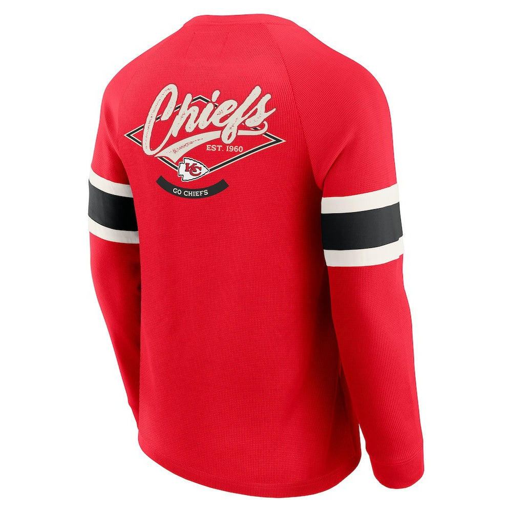 Kansas City Chiefs Darius Rucker Collection Waffle-Knit Raglan Long Sleeve Henley T-Shirt Red - Fanatics