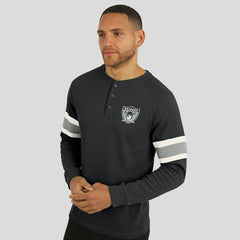 Las Vegas Raiders Darius Rucker Collection Waffle-Knit Raglan Long Sleeve Henley T-Shirt Black - Fanatics