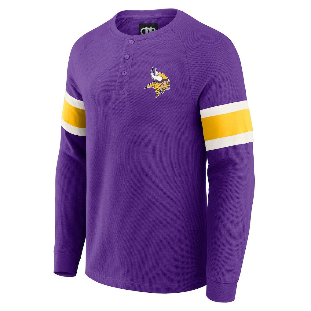 Minnesota Vikings Darius Rucker Collection Waffle-Knit Raglan Long Sleeve Henley T-Shirt Purple - Fanatics