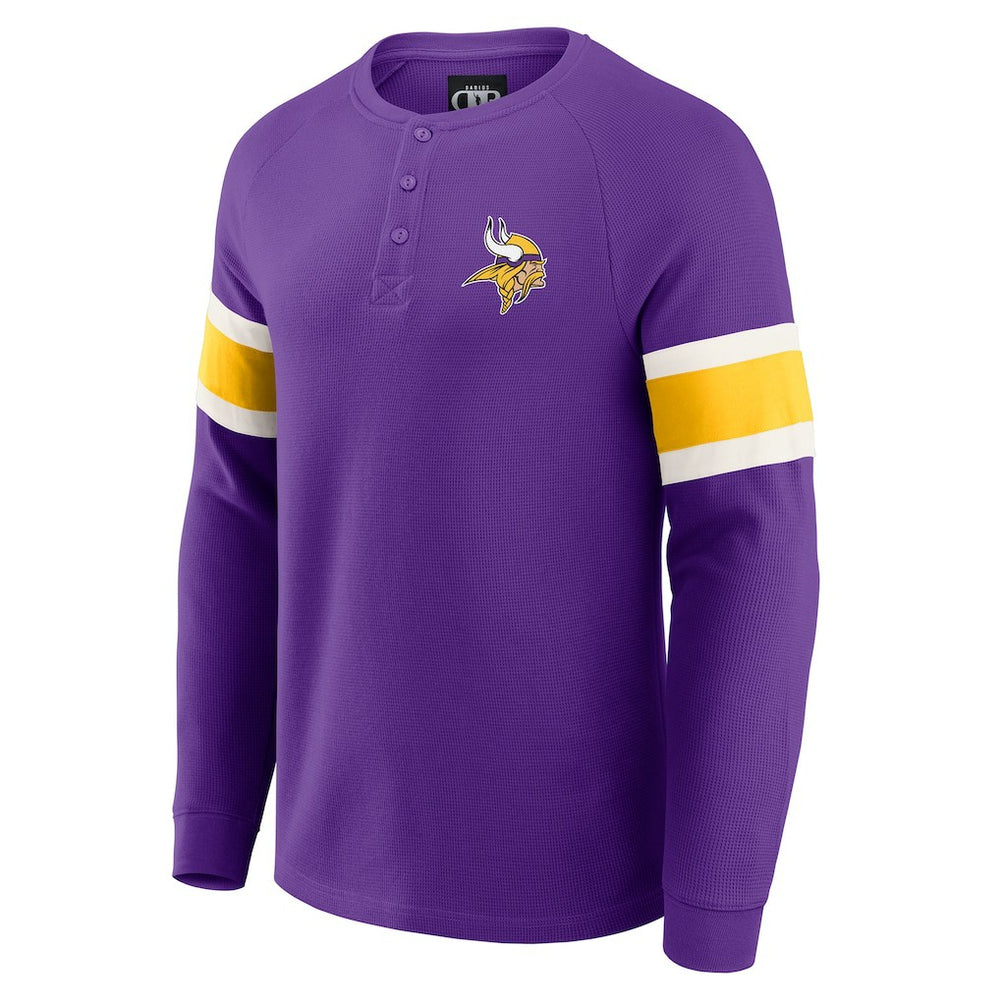 Minnesota Vikings Darius Rucker Collection Waffle-Knit Raglan Long Sleeve Henley T-Shirt Purple - Fanatics