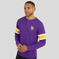 Minnesota Vikings Darius Rucker Collection Waffle-Knit Raglan Long Sleeve Henley T-Shirt Purple - Fanatics