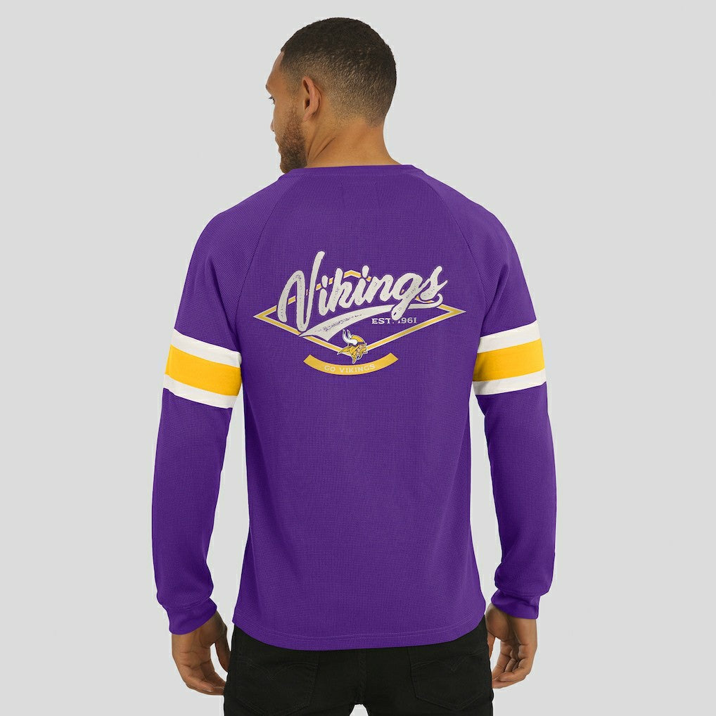 Minnesota Vikings Darius Rucker Collection Waffle-Knit Raglan Long Sleeve Henley T-Shirt Purple - Fanatics