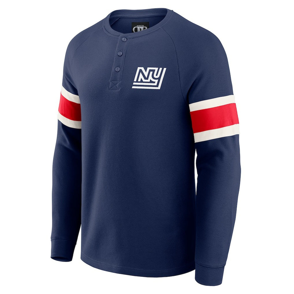 New York Giants Darius Rucker Collection Waffle-Knit Raglan Long Sleeve Henley T-Shirt Navy - Fanatics