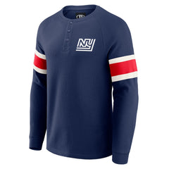 New York Giants Darius Rucker Collection Waffle-Knit Raglan Long Sleeve Henley T-Shirt Navy - Fanatics