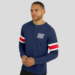 New York Giants Darius Rucker Collection Waffle-Knit Raglan Long Sleeve Henley T-Shirt Navy - Fanatics