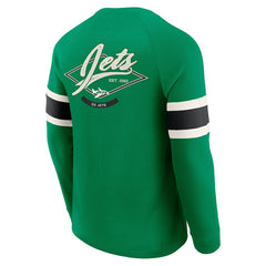New York Jets Darius Rucker Collection Waffle-Knit Raglan Long Sleeve Henley T-Shirt Kelly Green - Fanatics