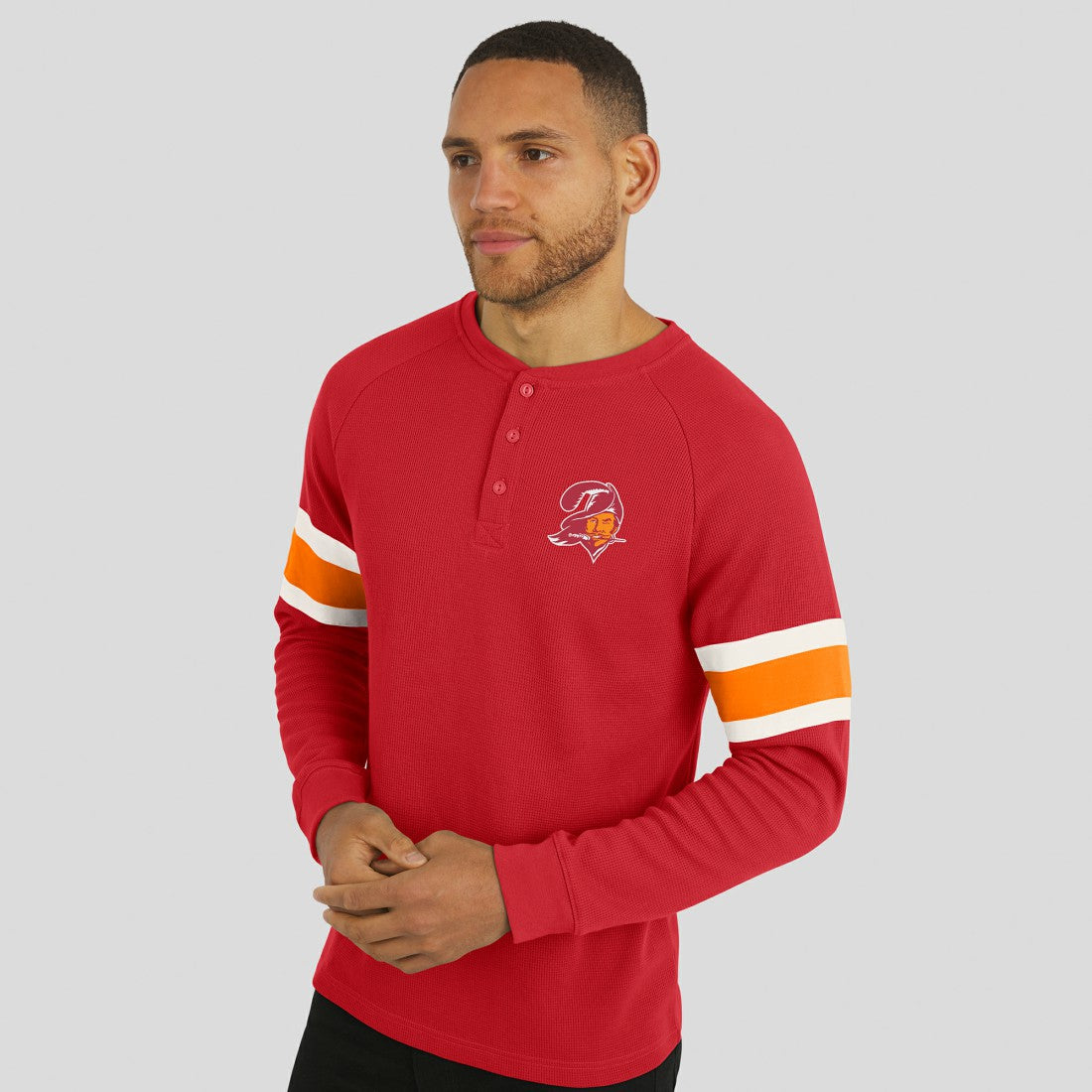 Tampa Bay Buccaneers Darius Rucker Collection Waffle-Knit Raglan Long Sleeve Henley T-Shirt Red - Fanatics
