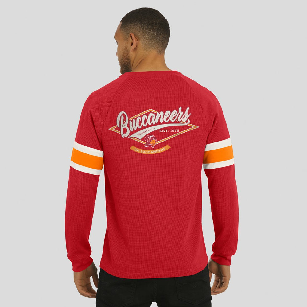 Tampa Bay Buccaneers Darius Rucker Collection Waffle-Knit Raglan Long Sleeve Henley T-Shirt Red - Fanatics
