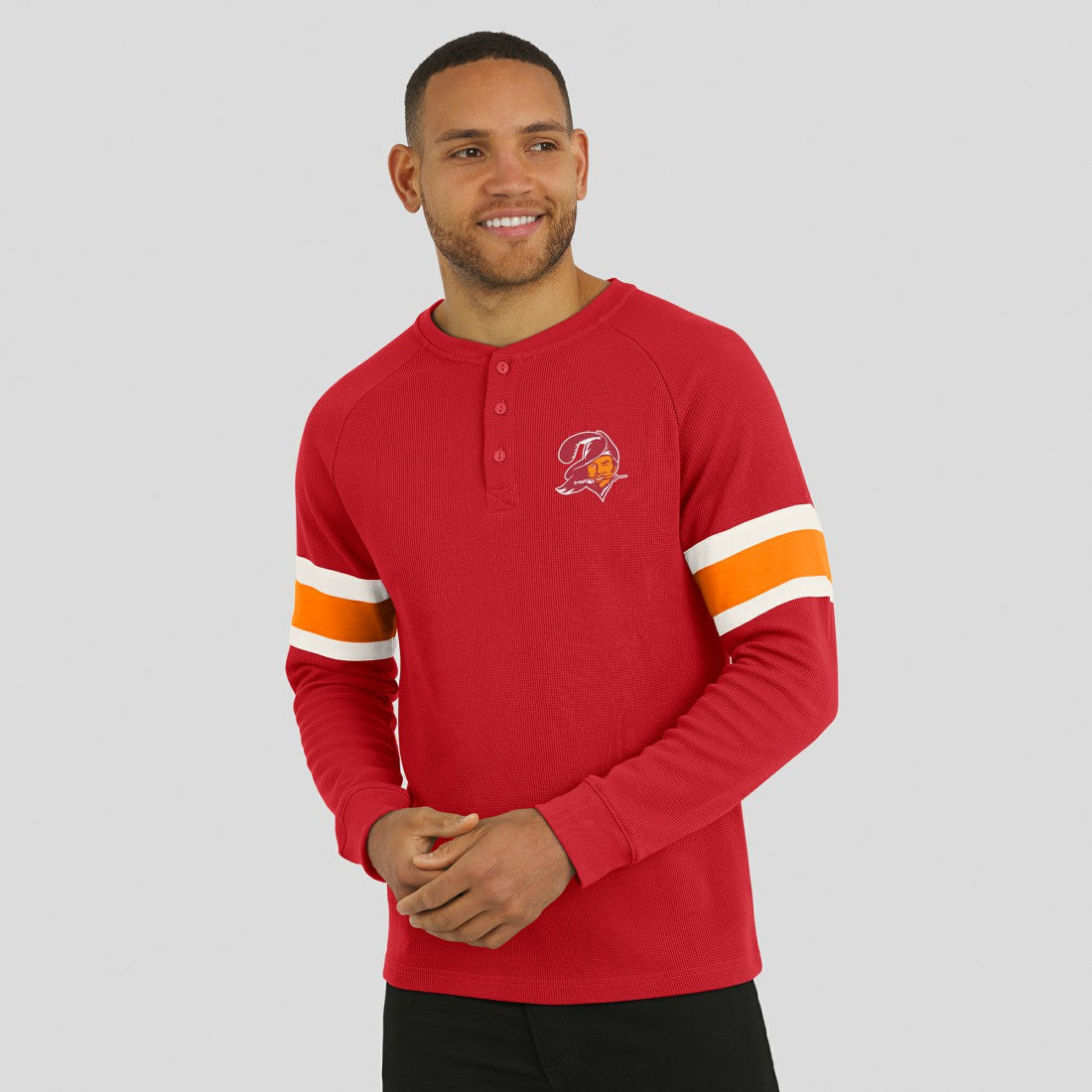 Tampa Bay Buccaneers Darius Rucker Collection Waffle-Knit Raglan Long Sleeve Henley T-Shirt Red - Fanatics
