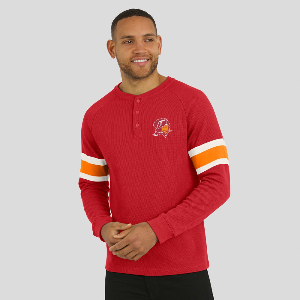 Tampa Bay Buccaneers Darius Rucker Collection Waffle-Knit Raglan Long Sleeve Henley T-Shirt Red - Fanatics