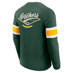 Green Bay Packers Darius Rucker Collection Waffle-Knit Raglan Long Sleeve Henley T-Shirt Green - Fanatics