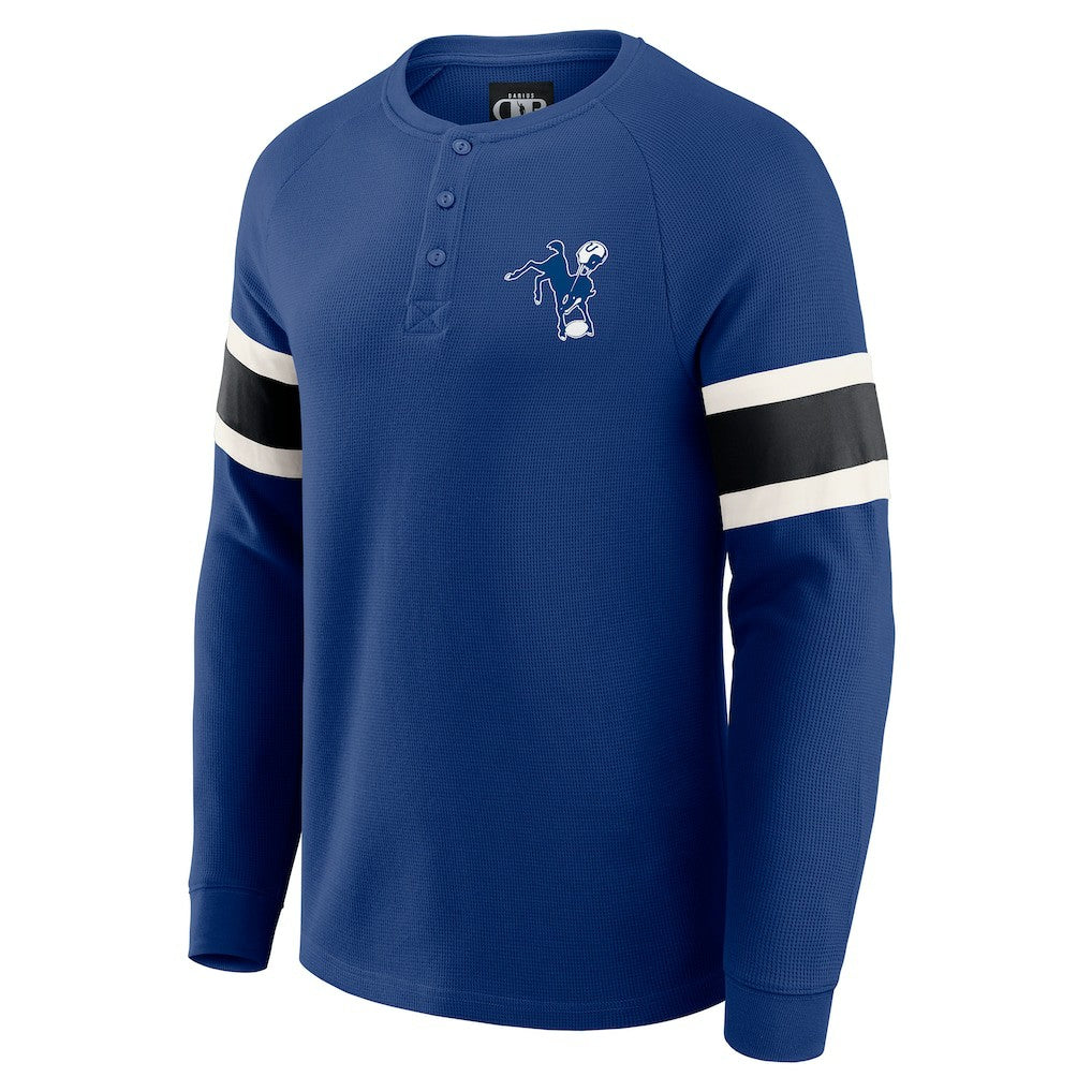 Indianapolis Colts Darius Rucker Collection Waffle-Knit Raglan Long Sleeve Henley T-Shirt Royal - Fanatics