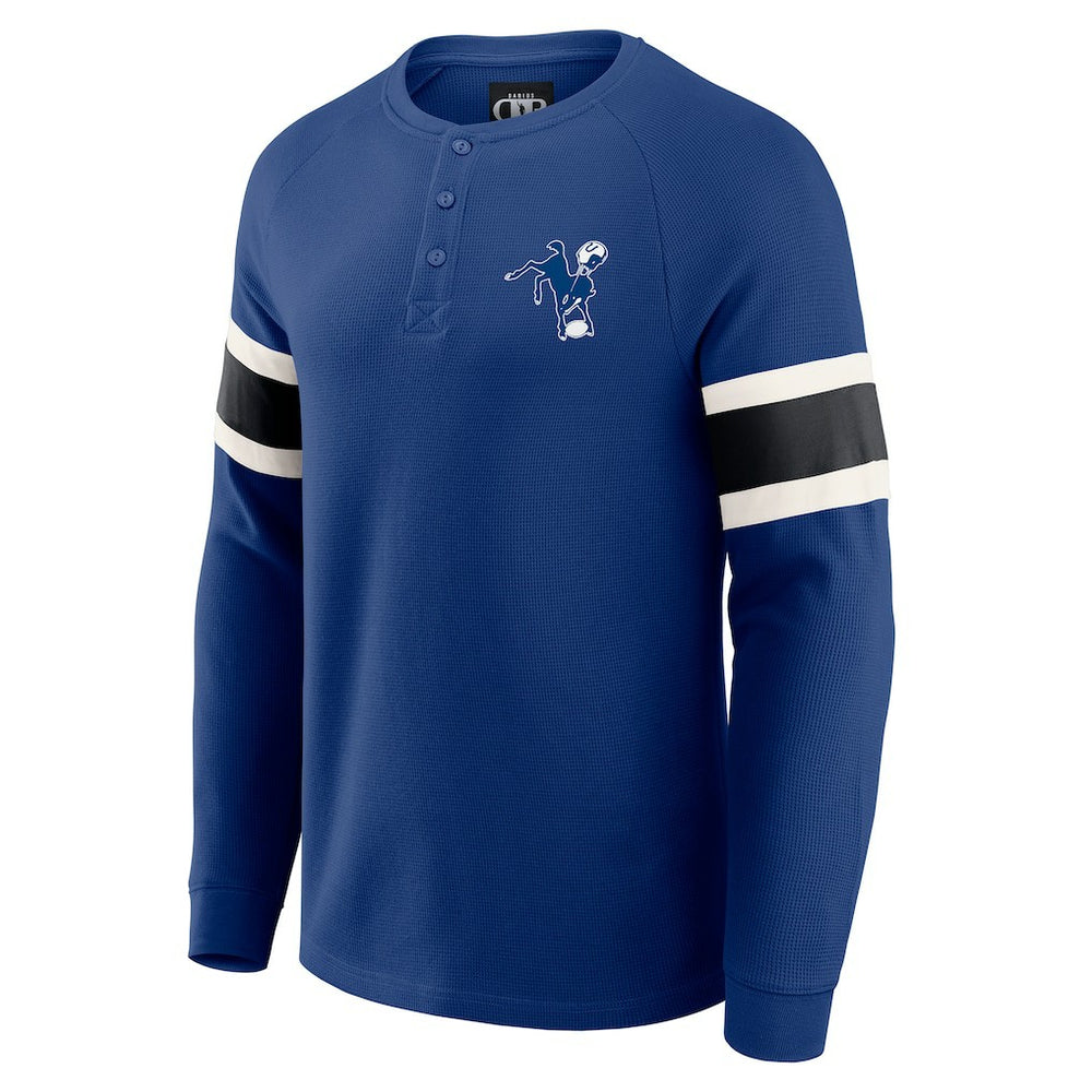 Indianapolis Colts Darius Rucker Collection Waffle-Knit Raglan Long Sleeve Henley T-Shirt Royal - Fanatics