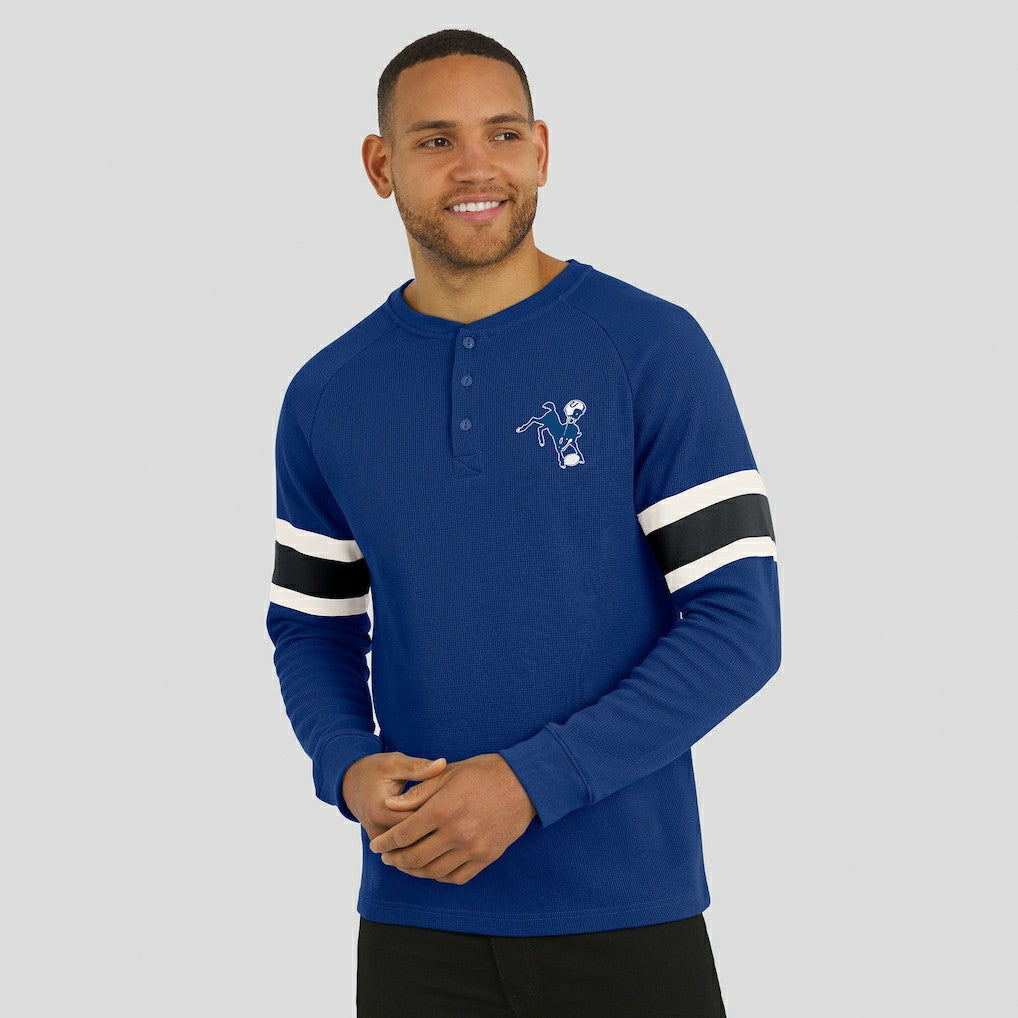 Indianapolis Colts Darius Rucker Collection Waffle-Knit Raglan Long Sleeve Henley T-Shirt Royal - Fanatics